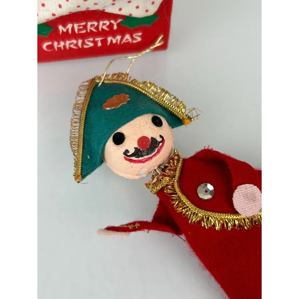 Vintage Lot (3) Christmas Tree Ornaments Russ Berrie Mice Santaland Soldier Set
